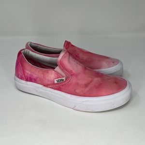 Vans Slip On Pink Ice Dyed Tie Dye Reworked Festival Shoes Womens Size 5